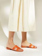 Dune London Orange Loupe Smart Slider Sandals - Image 1 of 8