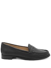 Jones Bootmaker Black Wide Fit Tamsyn Smart Leather Penny Loafers - Image 2 of 6