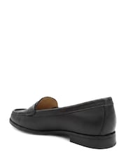 Jones Bootmaker Black Wide Fit Tamsyn Smart Leather Penny Loafers - Image 4 of 6