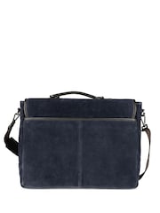 Jones Bootmaker Navy Blue Upland Leather Briefcase Bag - Image 4 of 6