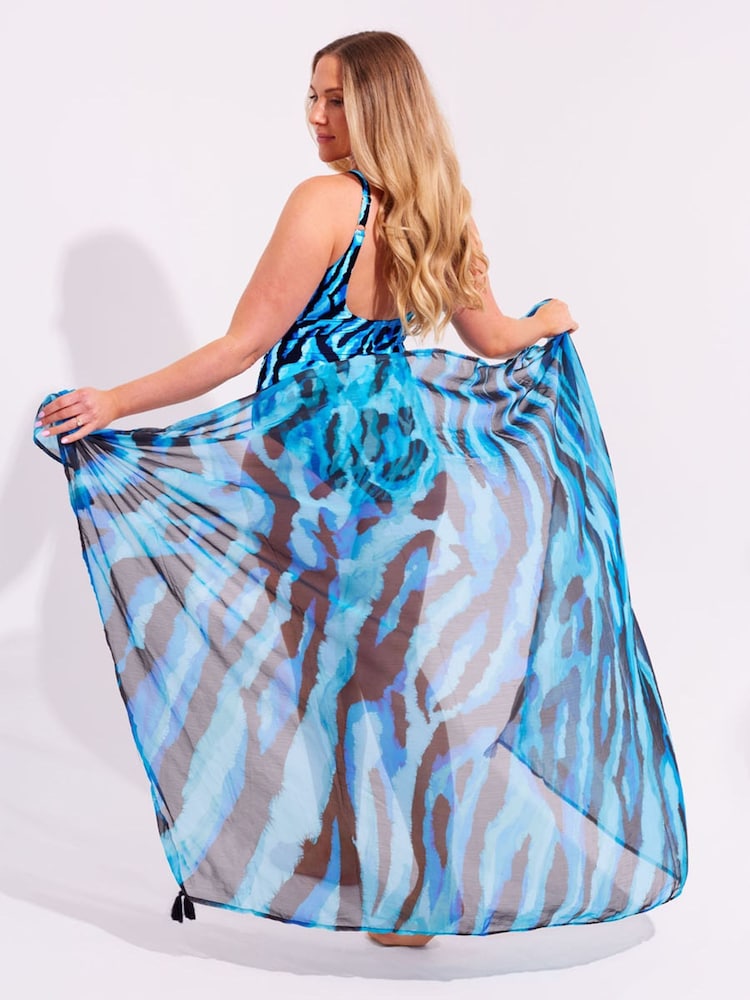 Seaspray Blue Madagascar Pareo Coverup - Image 2 of 4 Seaspray Blue Madagascar Pareo Coverup - Image 2 of 4