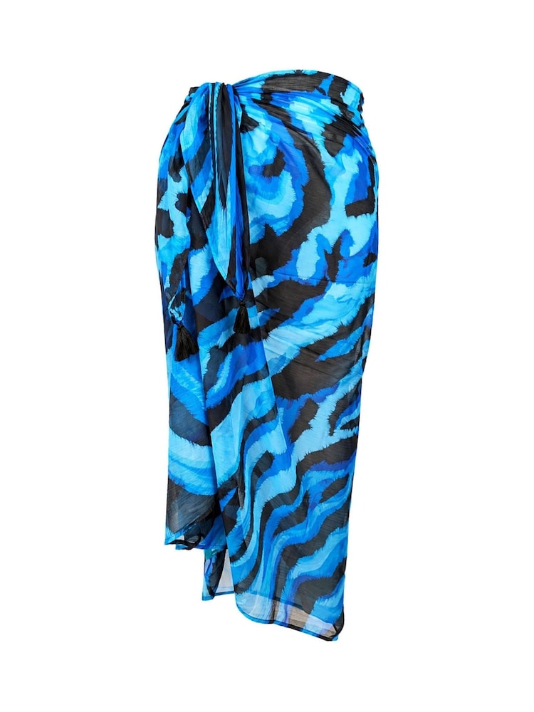 Seaspray Blue Madagascar Pareo Coverup - Image 4 of 4 Seaspray Blue Madagascar Pareo Coverup - Image 4 of 4