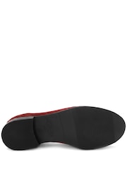 Jones Bootmaker Red Suede Regular Fit Tamsyn Smart Leather Penny Loafers - Image 6 of 6