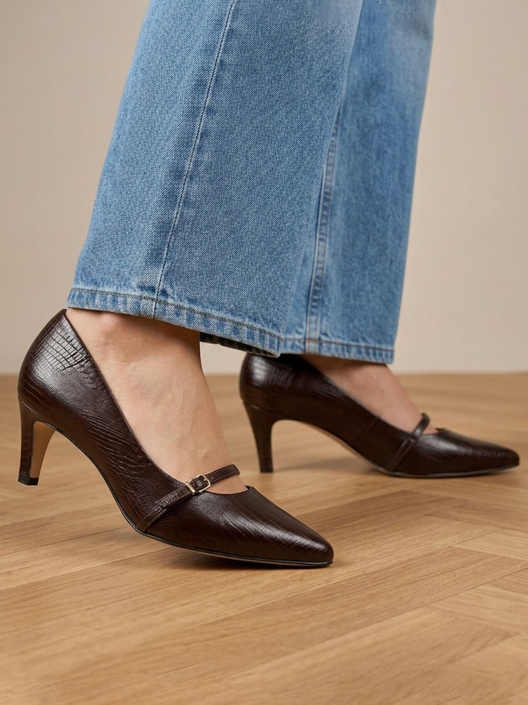 Jones Bootmaker Brown Zienna Stiletto Heel Mary Janes Shoes - Image 1 of 6 Jones Bootmaker Brown Zienna Stiletto Heel Mary Janes Shoes - Image 1 of 6