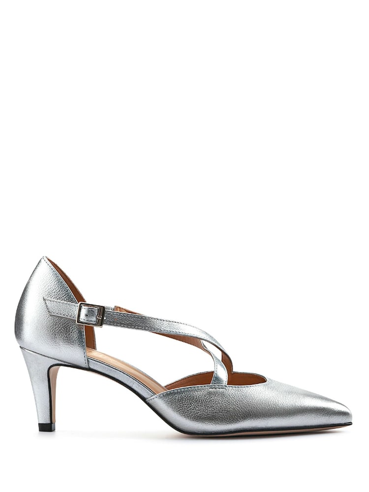 Jones Bootmaker Silver Metallic Wide Fit Leather Stiletto-Heeled Court Shoes - Image 2 of 6 Jones Bootmaker Silver Metallic Wide Fit Leather Stiletto-Heeled Court Shoes - Image 2 of 6