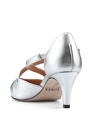 Jones Bootmaker Silver Metallic Wide Fit Leather Stiletto-Heeled Court Shoes - Image 4 of 6