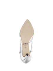 Jones Bootmaker Silver Metallic Wide Fit Leather Stiletto-Heeled Court Shoes - Image 6 of 6