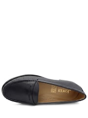 Jones Bootmaker Navy Blue Wide Fit Tamsyn Smart Leather Penny Loafers - Image 5 of 6