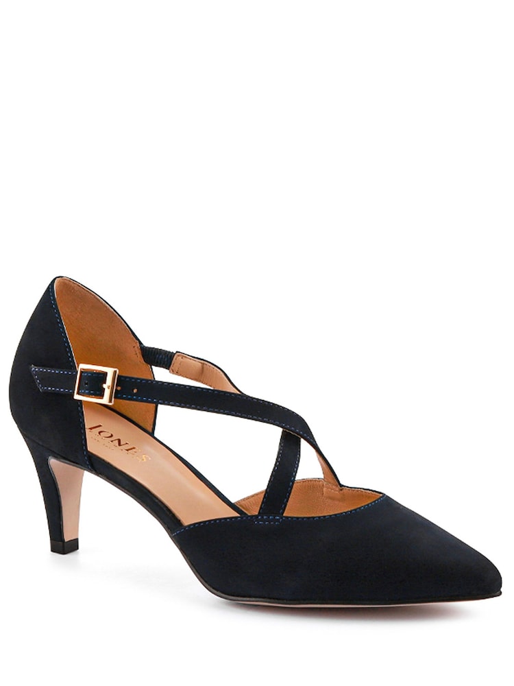 Jones Bootmaker Blue Wide Fit Leather Stiletto-Heeled Court Shoes - Image 2 of 6 Jones Bootmaker Blue Wide Fit Leather Stiletto-Heeled Court Shoes - Image 2 of 6