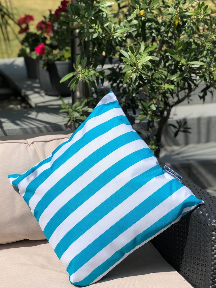 Navigate Aqua Coast Outdoor 100% Cotton Cushion - Image 1 of 4