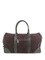Jones Bootmaker Chocolate Brown Suede Upington Weekend Bag - Image 3 of 6