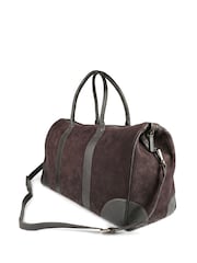 Jones Bootmaker Chocolate Brown Suede Upington Weekend Bag - Image 4 of 6