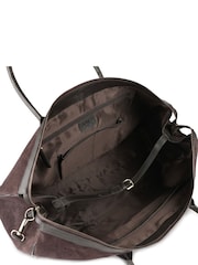 Jones Bootmaker Chocolate Brown Suede Upington Weekend Bag - Image 6 of 6
