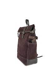 Jones Bootmaker Chocolate Brown Suede Leather Uphall Backpack - Image 3 of 6