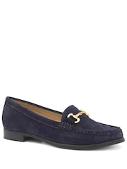Jones Bootmaker Navy Blue Suede Regular Fit Lex Suede Leather Loafers - Image 3 of 6