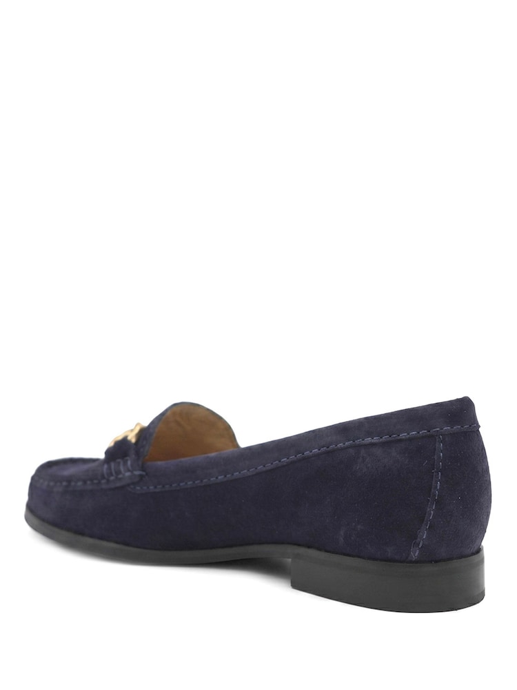 Jones Bootmaker Navy Blue Suede Regular Fit Lex Suede Leather Loafers - Image 6 of 6