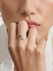 Thomas Sabo Silver Tone Teardrop White Zirconia Ring - Image 2 of 4