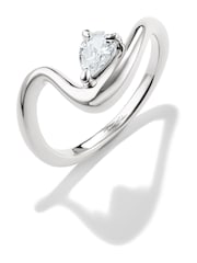 Thomas Sabo Silver Tone Teardrop White Zirconia Ring - Image 4 of 4