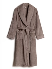 Chelsea Peers Brown Fleece Long Dressing Gown - Image 1 of 2