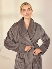 Chelsea Peers Brown Fleece Long Dressing Gown - Image 4 of 7