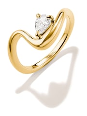 Thomas Sabo Gold Tone Teardrop White Zirconia Ring - Image 3 of 4