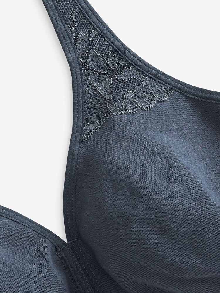 Navy Front Fastening DD+ Comfort Bra - Image 2 of 6 Navy Front Fastening DD+ Comfort Bra - Image 2 of 6
