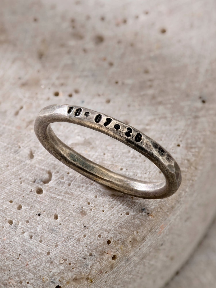 Oxidised Personalised Stacker Ring by Posh Totty Designs - Image 3 of 3 Oxidised Personalised Stacker Ring by Posh Totty Designs - Image 3 of 3