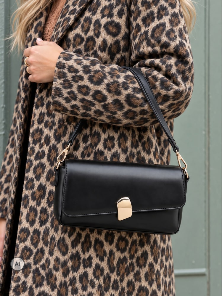 Novo Black Adeline Hardware Detail Shoulder Bag - Image 1 of 5
