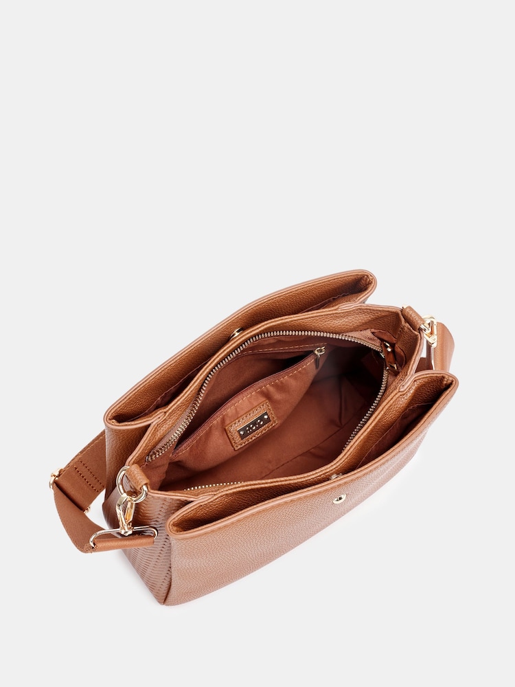 Novo Brown Alice Multi Pocket Cross-Body Bag - Image 4 of 4 Novo Brown Alice Multi Pocket Cross-Body Bag - Image 4 of 4