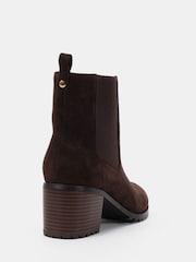 Novo Brown Regular Fit Jessica Cleated Block Heel Chelsea Ankle Boots - Image 4 of 6