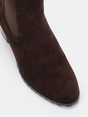 Novo Brown Regular Fit Jessica Cleated Block Heel Chelsea Ankle Boots - Image 5 of 6