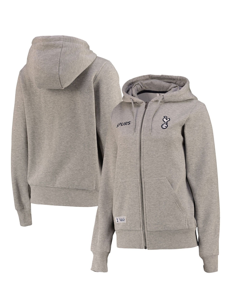 Fanatics Grey Tottenham Hotspur Zip Thru Hoodie Womens - Image 1 of 3