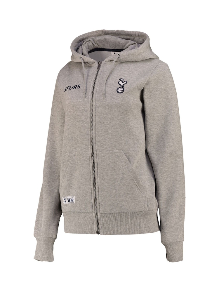 Fanatics Grey Tottenham Hotspur Zip Thru Hoodie Womens - Image 2 of 3