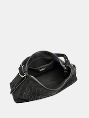Novo Black Amanda Faux Croc Suede Shoulder Bag - Image 3 of 4