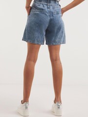 JD Williams Blue Tencel Mix Denim Cargo Shorts - Image 2 of 4