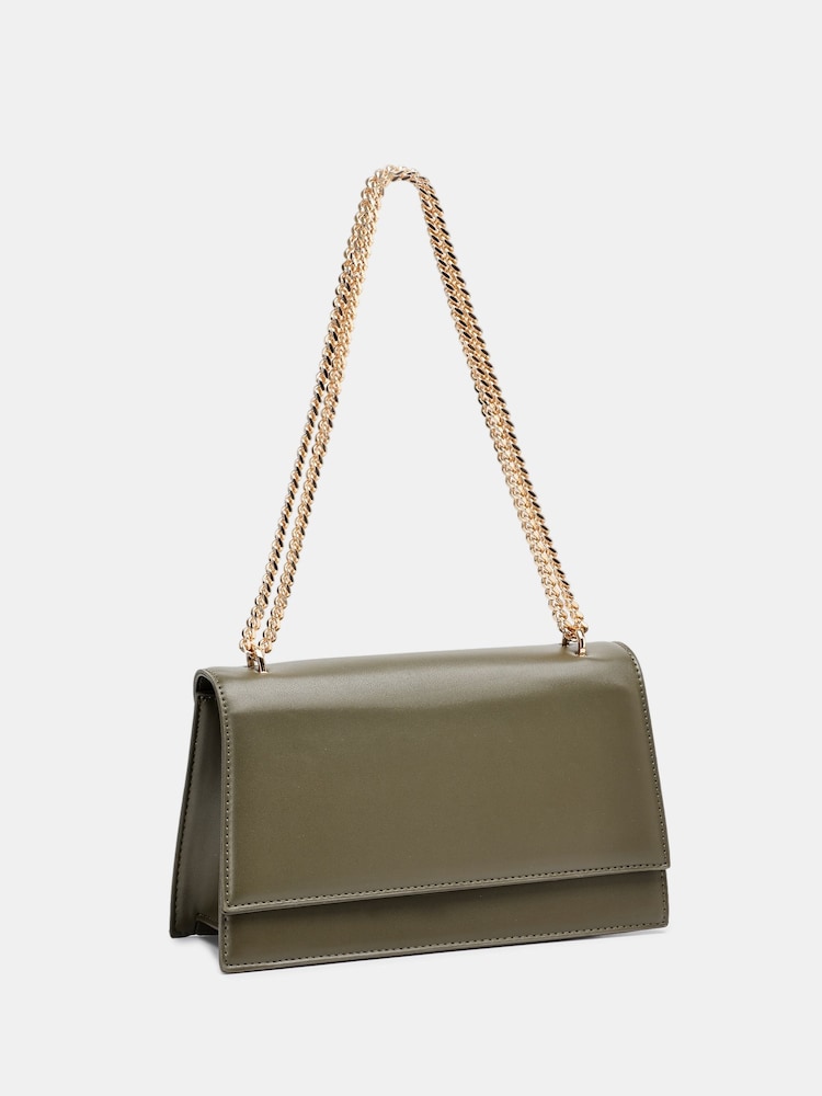 Novo Green Amber Chain Detail Structured Shoulder Bag - Image 2 of 4 Novo Green Amber Chain Detail Structured Shoulder Bag - Image 2 of 4
