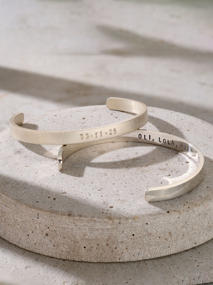 Personalised Cuff Bangle by Posh Totty Designs - Image 1 of 4 Personalised Cuff Bangle by Posh Totty Designs - Image 1 of 4