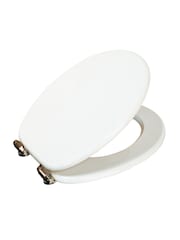 Showerdrape White Norfolk Soft Close Wooden Toilet Seat - Image 3 of 4