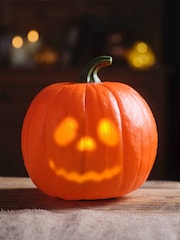Lights4fun Orange Animated Talking Pumpkin Light Up Halloween Decoration - Image 1 of 3