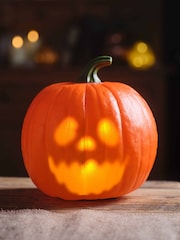 Lights4fun Orange Animated Talking Pumpkin Light Up Halloween Decoration - Image 2 of 3