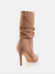 Novo Natural Dante Ruched Point Mid Calf Stiletto Boots - Image 4 of 5
