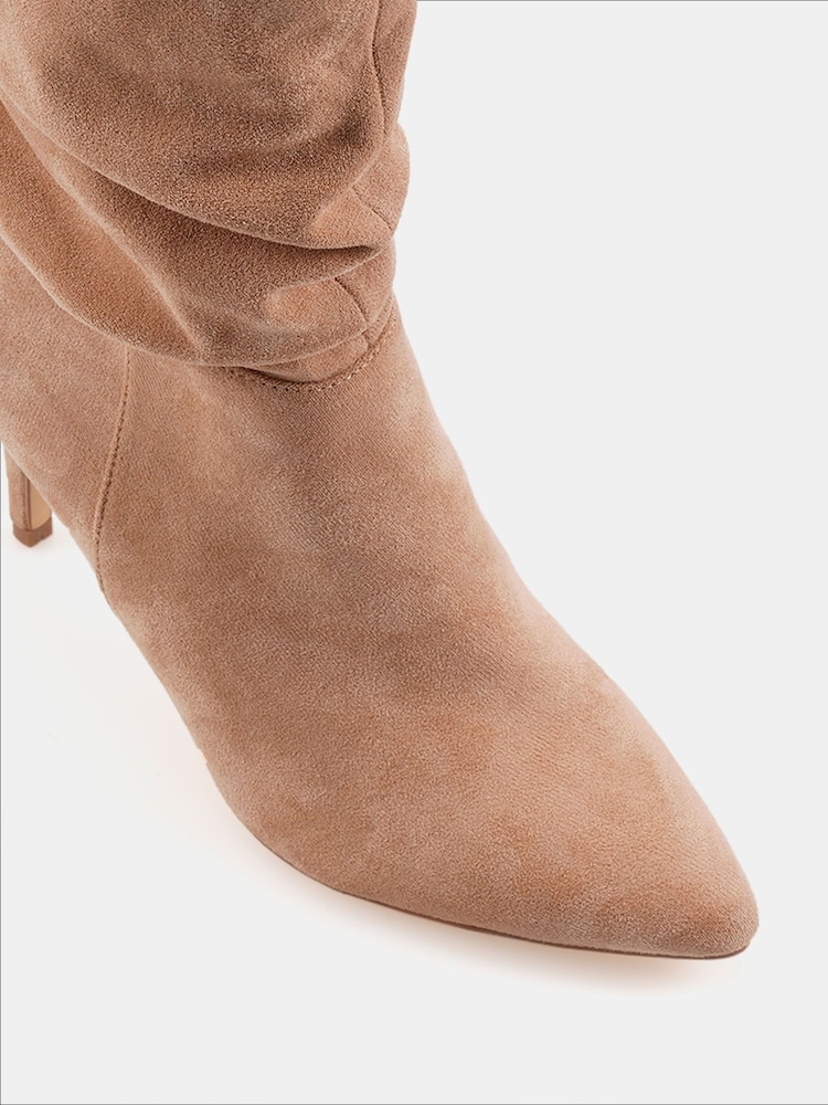 Novo Natural Dante Ruched Point Mid Calf Stiletto Boots - Image 5 of 5 Novo Natural Dante Ruched Point Mid Calf Stiletto Boots - Image 5 of 5