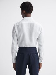Reiss White Rex Linen Cutaway Collar Shirt - Image 5 of 5