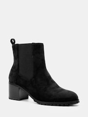 Novo Black Regular Fit Jessica Cleated Block Heel Chelsea Ankle Boots - Image 3 of 6