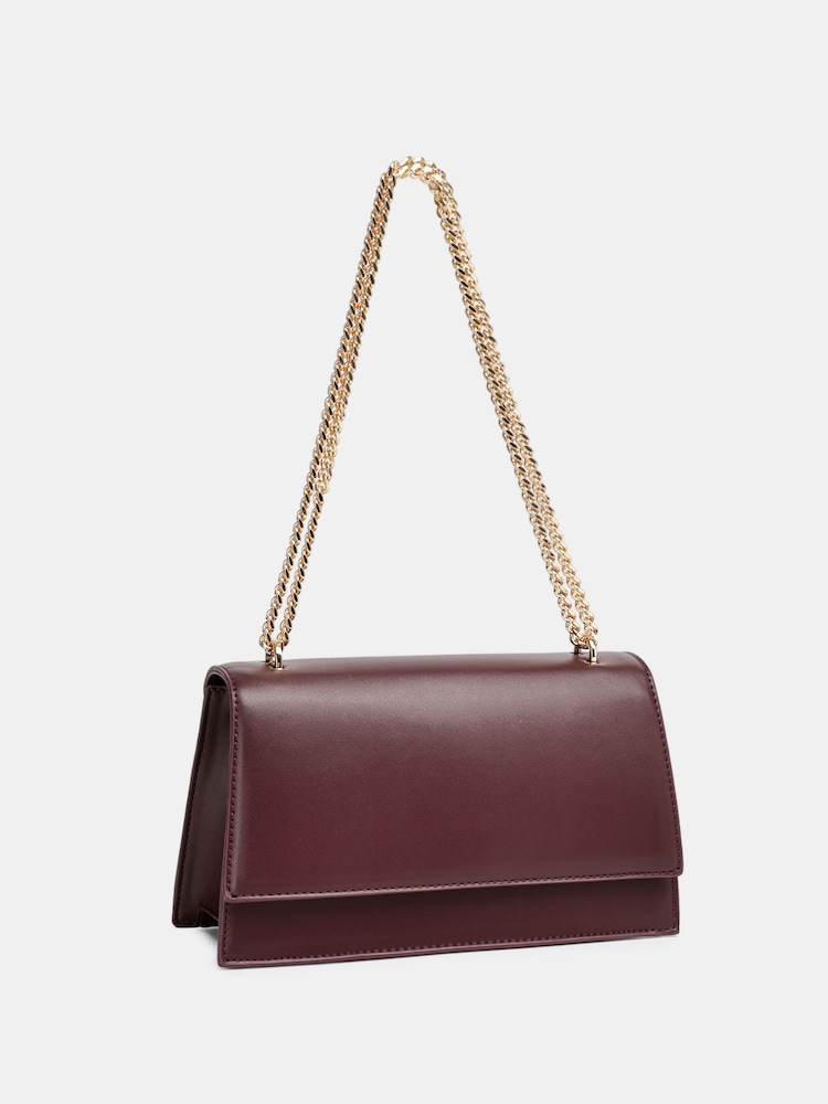 Novo Red Amber Chain Detail Structured Shoulder Bag - Image 2 of 4 Novo Red Amber Chain Detail Structured Shoulder Bag - Image 2 of 4