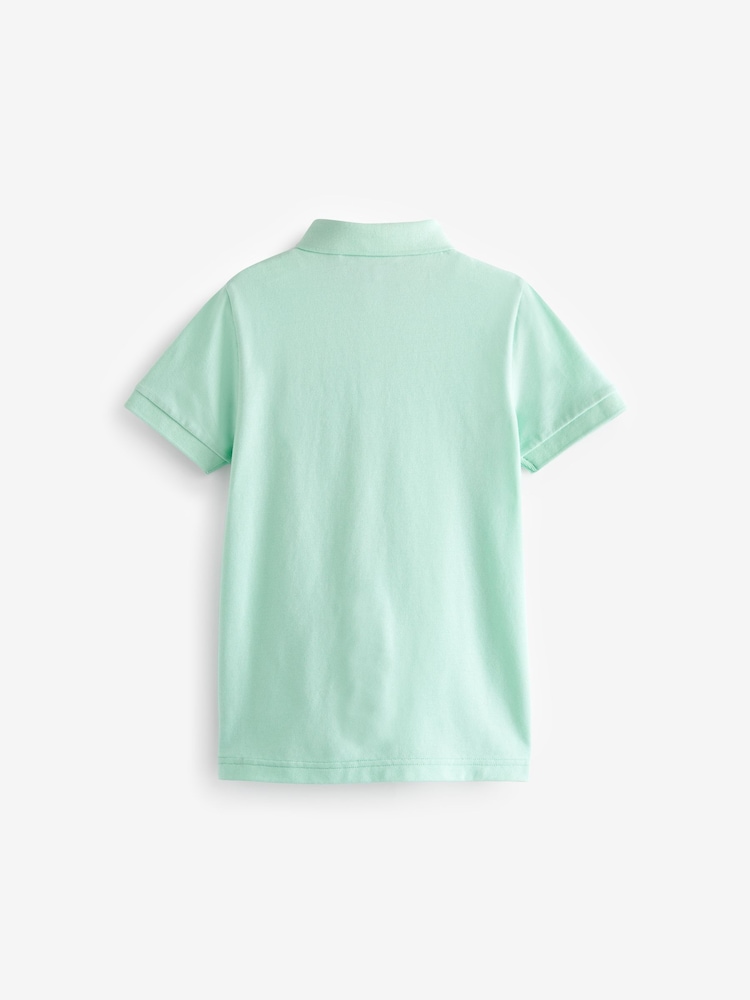 Green Mint Short Sleeve Polo Shirt (3-16yrs) - Image 2 of 3 Green Mint Short Sleeve Polo Shirt (3-16yrs) - Image 2 of 3