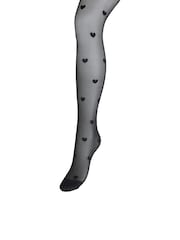 JJXX Black Heart Printed Tights - Image 1 of 3