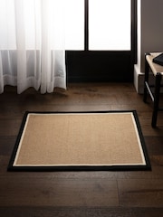 Asiatic Rugs Charcoal Cream Bordo Herringbone Doormat - Image 1 of 4