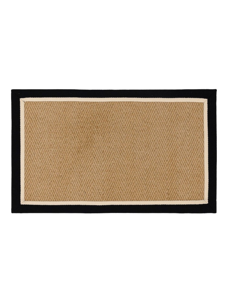 Asiatic Rugs Charcoal Cream Bordo Herringbone Doormat - Image 2 of 4