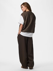 PIECES Grey Teddy Vest - Image 2 of 4